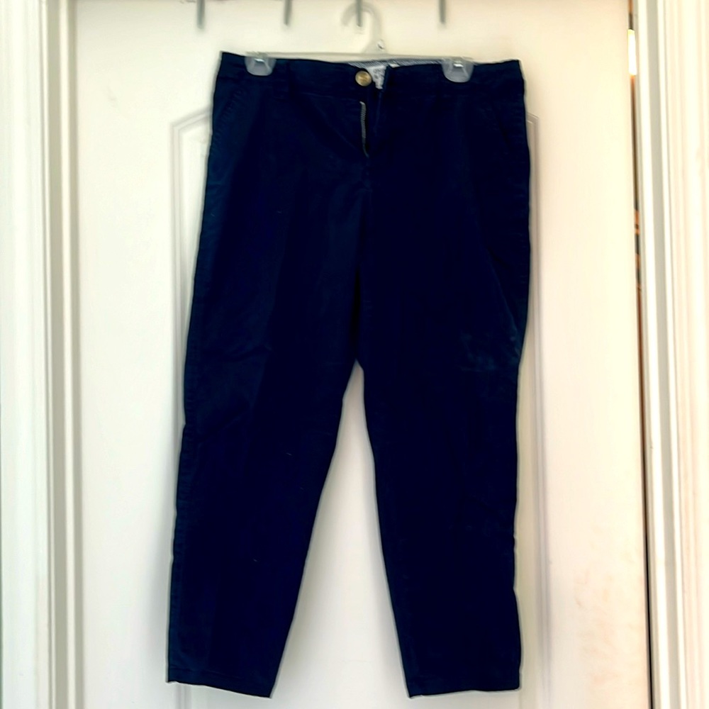 Size 8 Navy ankle length cotton pants by Crown & Ivy
